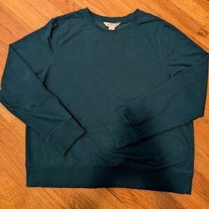 Athleta Women's Deep Teal Crewneck Sweater Size Large Runs Small.